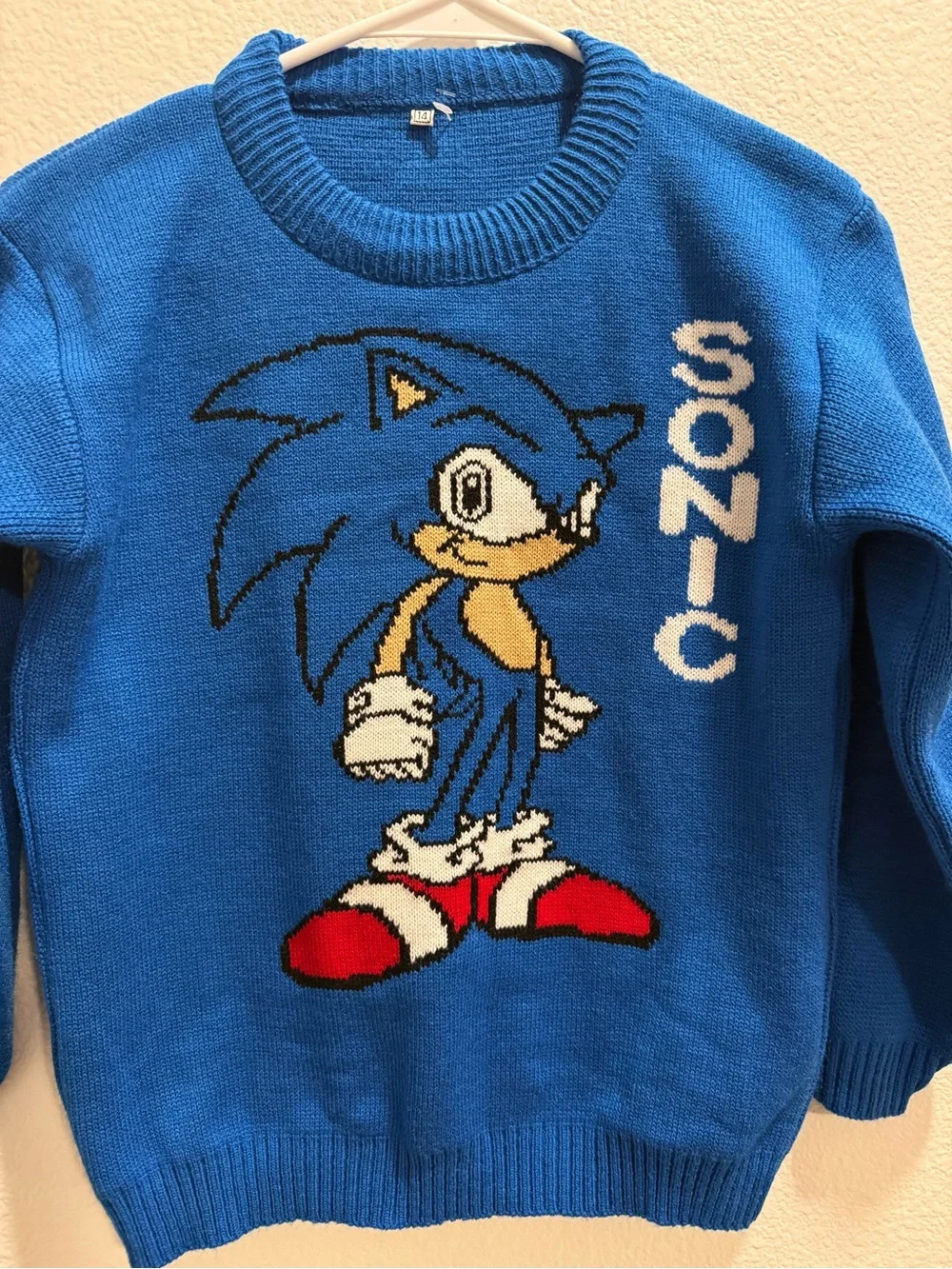Blue kid's Sonic Graphic Crewneck Sweater